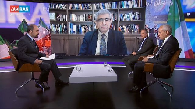 مسعود خدابنده و ایرج مصداقی در برنامه تلویزیونی ایران اینترنشنال