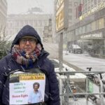 Jamshid barzegar-the hunger strike in front of the Nuclear Negotiation Hotel